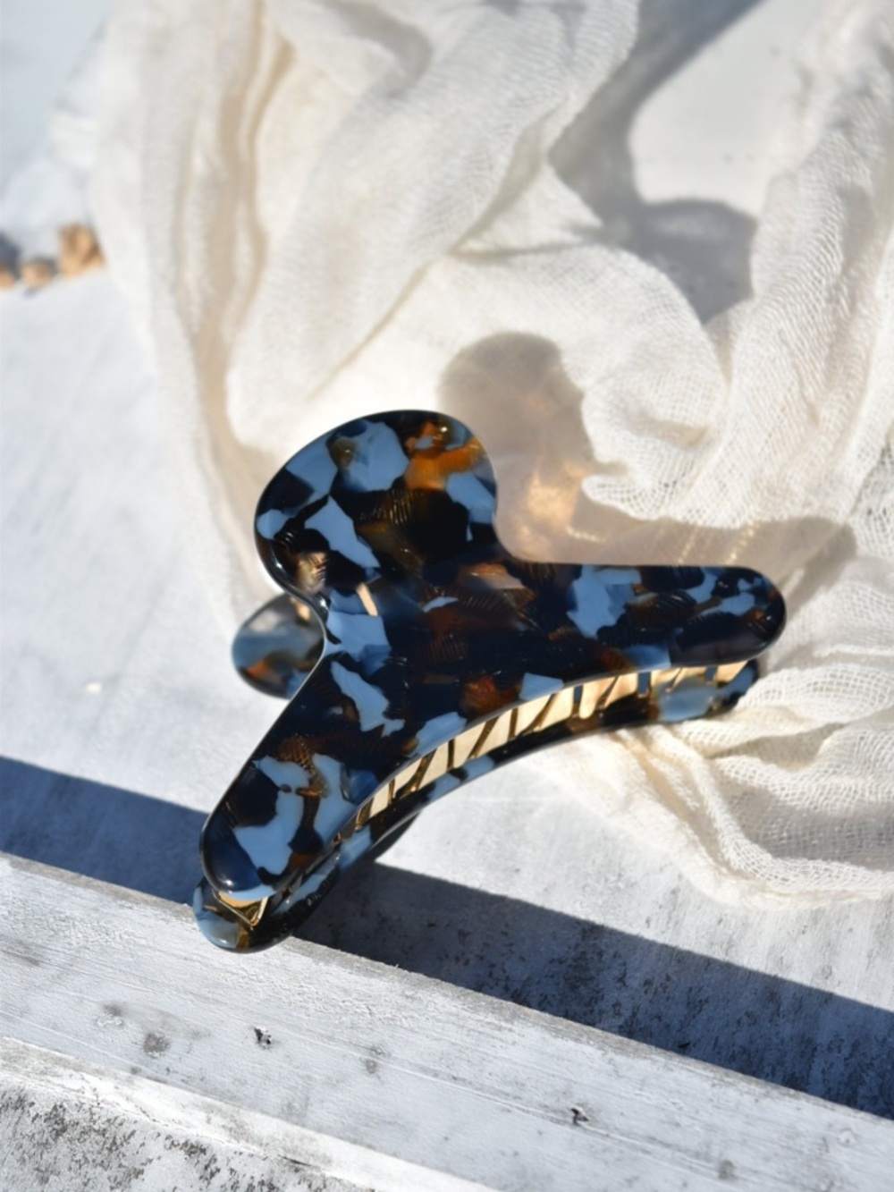 Tortoiseshell Acetate and Stainless Steel Hair Claw Clip